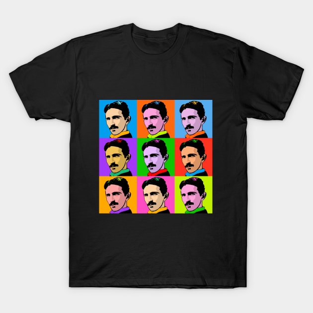 Nikola Tesla Pop Art T-Shirt by Nirvanax Studio